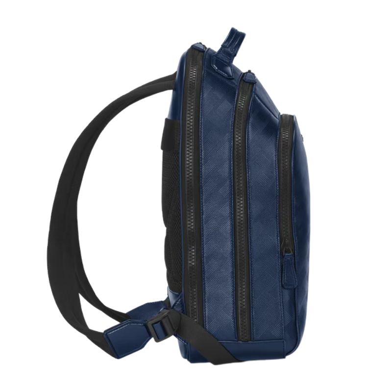 Montblanc Extreme Leather Backpack Bag 3 Compartment Ink Blue