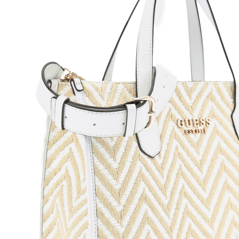 Guess Women's's Silvana raffia Handbag White/Multi HWCV8665220