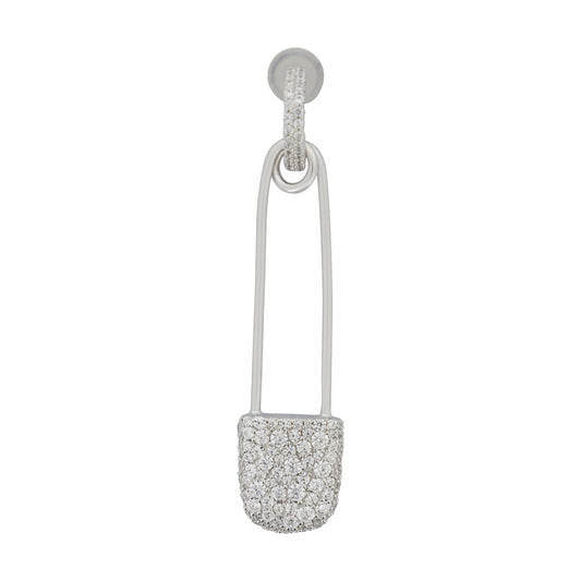 Apm Monaco Ladies Single Long Safety Pin Silver Earring AE9218OX