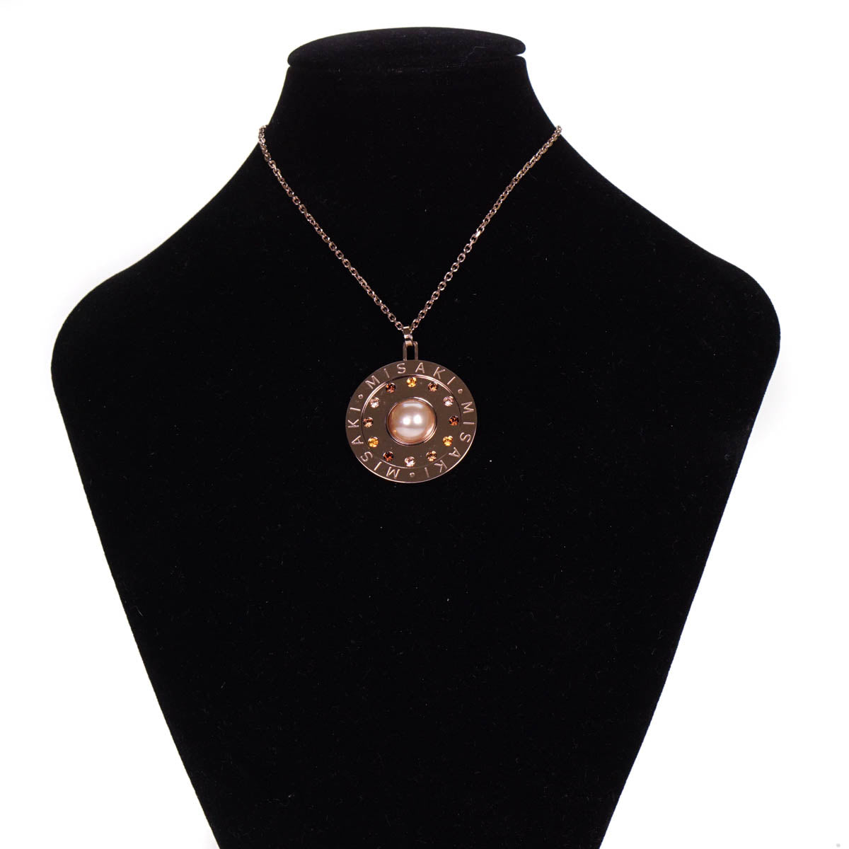 Misaki Rose Gold Pearl Necklace & Earring Set