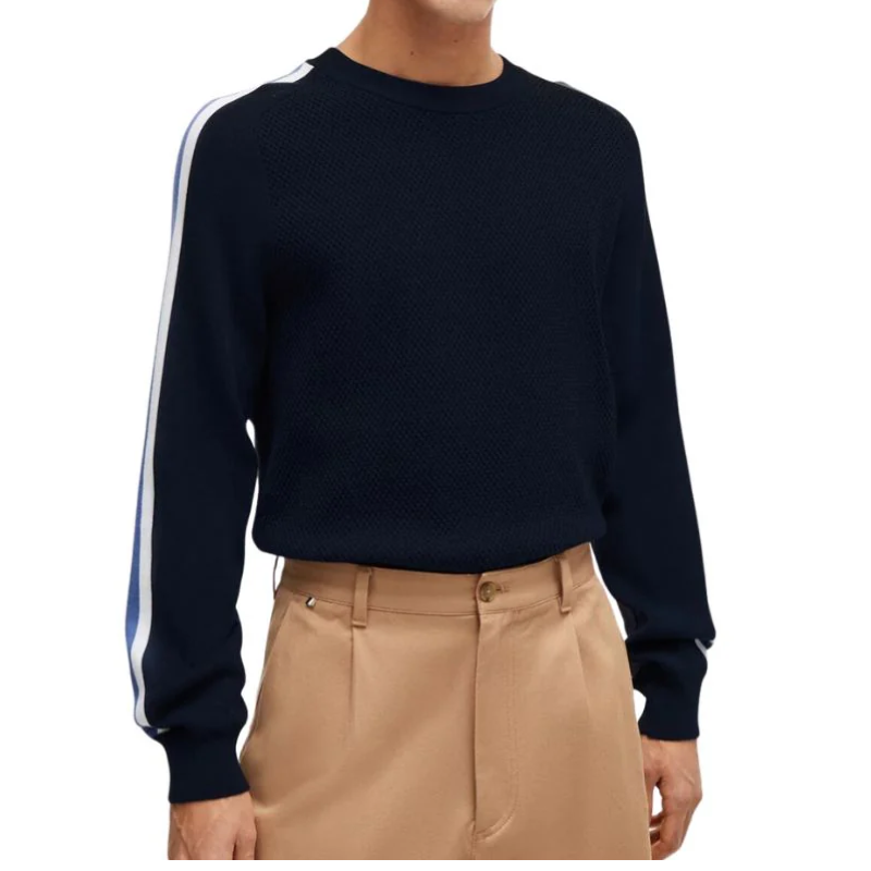 Hugo Boss Pontevico Men's Long Sleeve Jumper Dark Blue