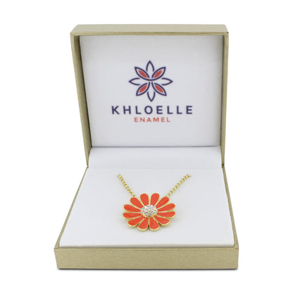 Khloelle Orange Daisy Necklace LC0070860