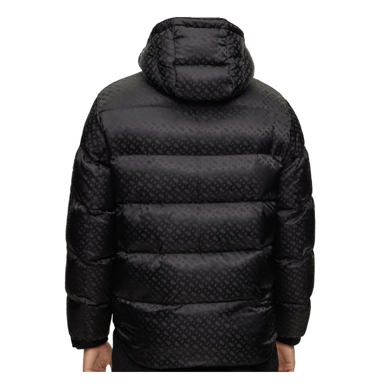 Hugo Boss Carbonian Monogram-Jacquard Men's Black Padded Jacket