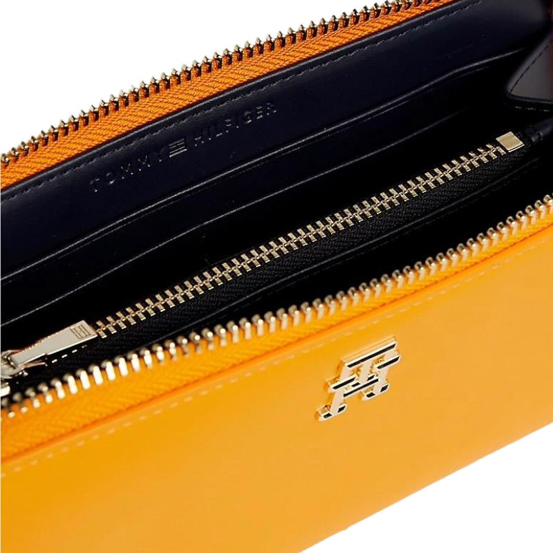 Tommy Hilfiger Iconic Leather Large ZA Purse Orange Women's
