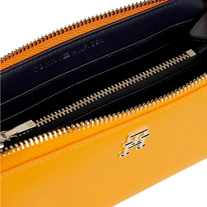 Tommy Hilfiger Iconic Leather Large ZA Purse Orange Women's