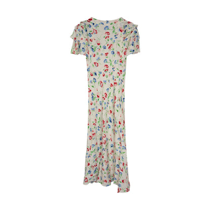 Ralph Lauren Polo Floral Silk Crepe Dress 1684 Vintage Daisy Women's