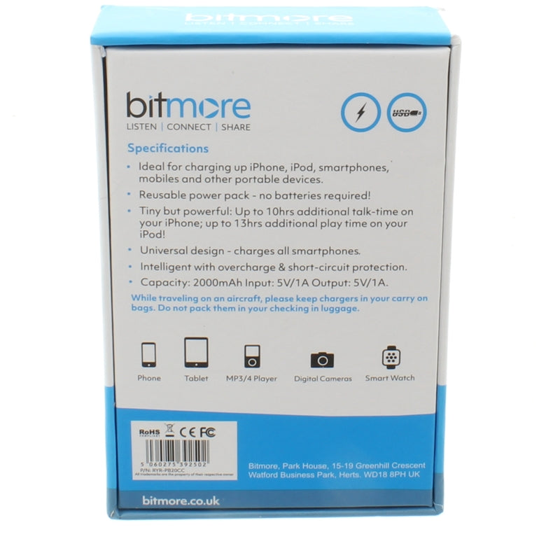 Bitmore Power Charger Portable For Phone Tablet Smartwatch