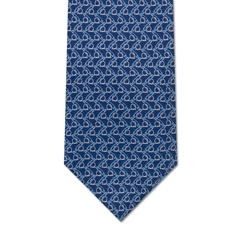 Salvatore Ferragamo Silk Clip Print Tie Blue