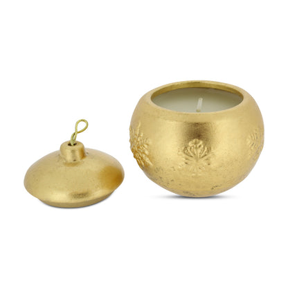 Gold Christmas Bauble Candles x 2