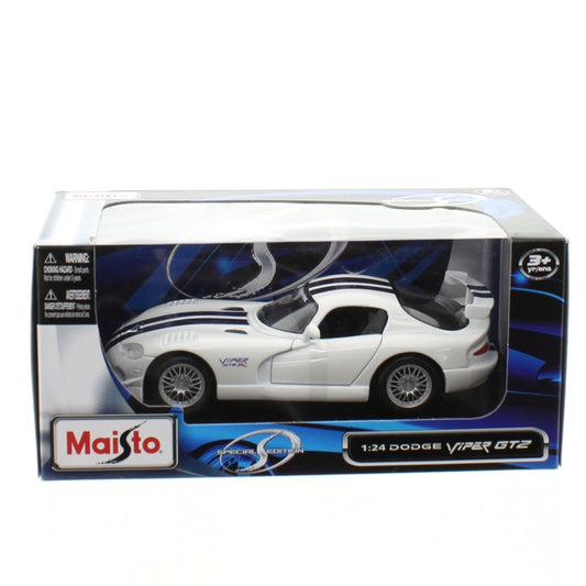 Maisto Die Cast Model Car White Dodge Viper GT2 1.25