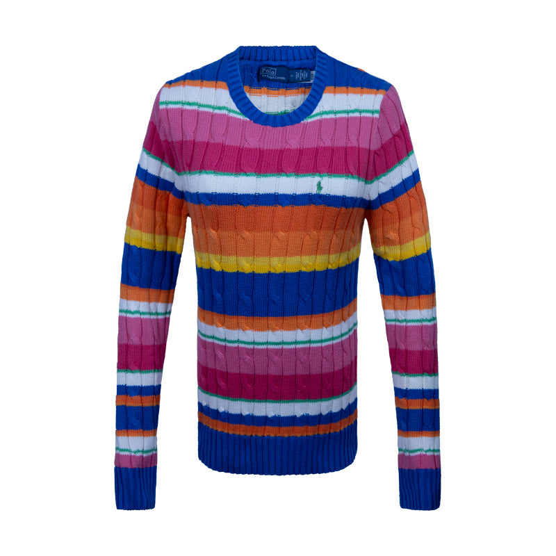 Ralph Lauren Polo Striped Cable-Knit Jumper