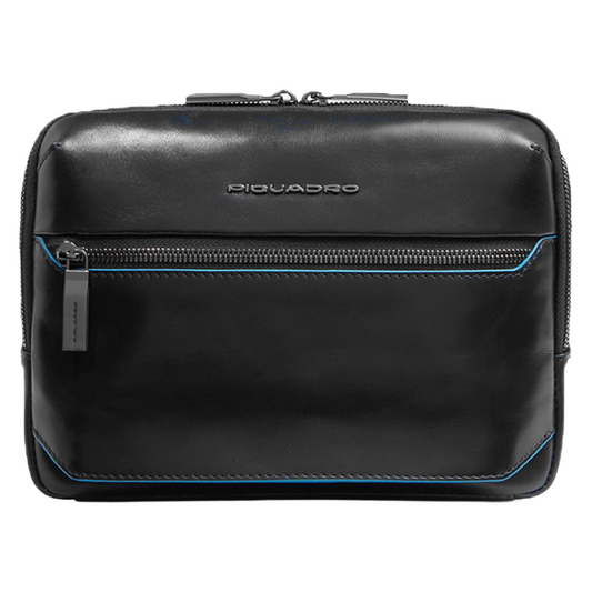 Piquadro Men's Square Crossbody Bag Midnight Black