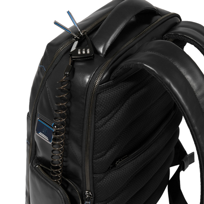 Piquadro Blue Square Large Leather Laptop Backpack 15,6"