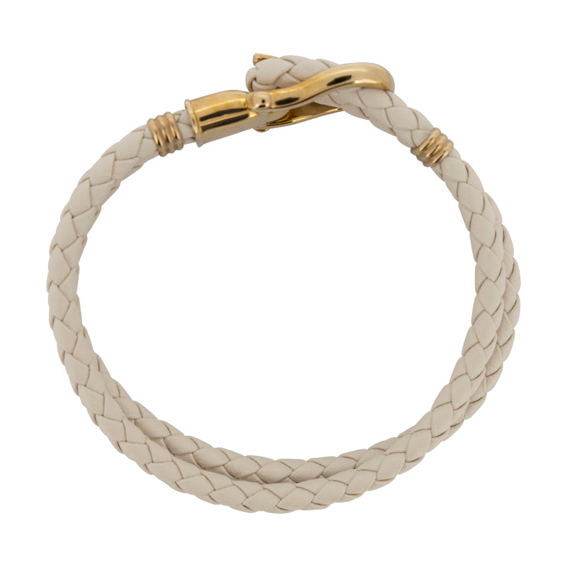 Paul Hewitt Women's Cream Leather Bracelet Small