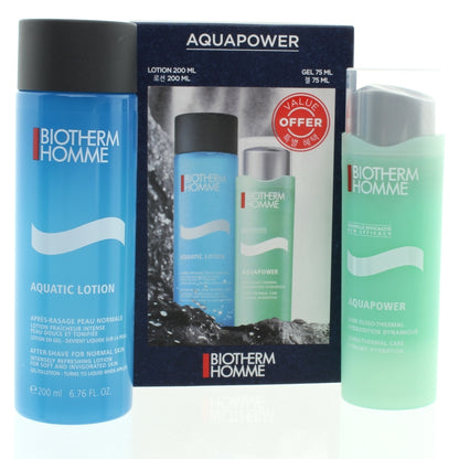 Biotherm Homme Aquapower Gel + Aquatic Aftershave Lotion Set