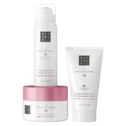 Rituals The Ritual of Sakura Set Shower Gel 50ml Sugar Body Polish 125g Body Cream 70ml