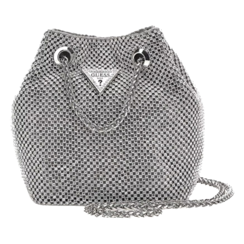 Guess Lua Mini Silver Crossbody Evening Bag