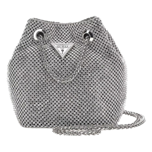 Guess Lua Mini Silver Crossbody Evening Bag