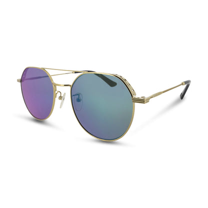 Police Gold Green Mirror Sunglasses SPL 459Y *Ex Display*