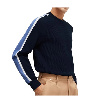 Hugo Boss Pontevico Men's Long Sleeve Jumper Dark Blue