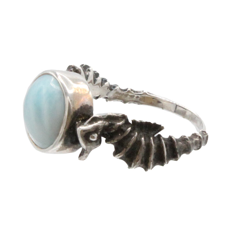 Marahlago Seahorse Ring Larimar Sterling Silver Size 8