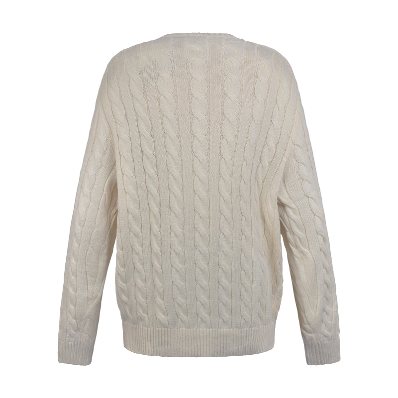 Ralph Lauren Polo Cotton Cable Knit Jumper Cream