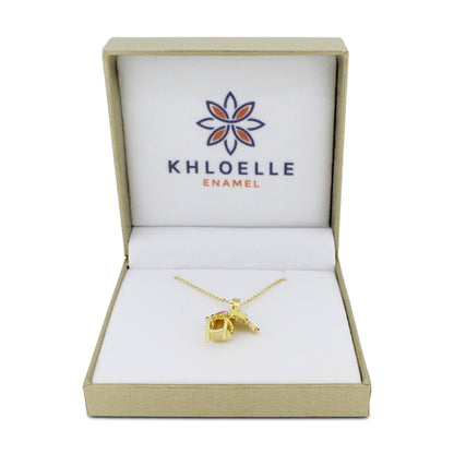 Khloelle Gold Umbrella + Chair Necklace LC0070841