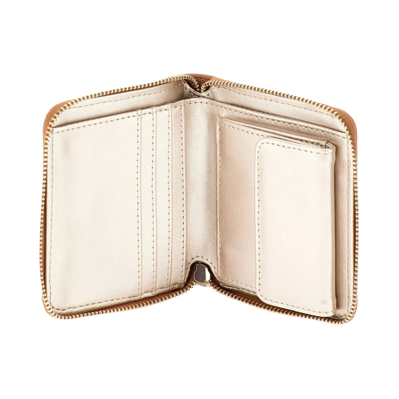 Guess Meridian Zip Around Cognac Brown Purse BG877837