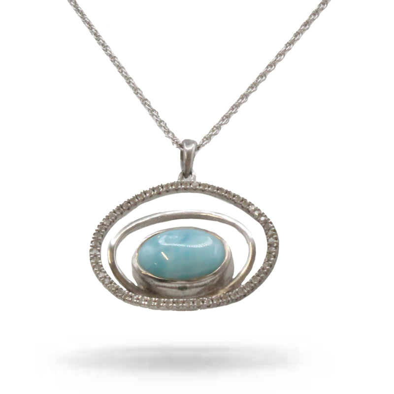 Marahlago Eclipse Necklace Larimar Silver