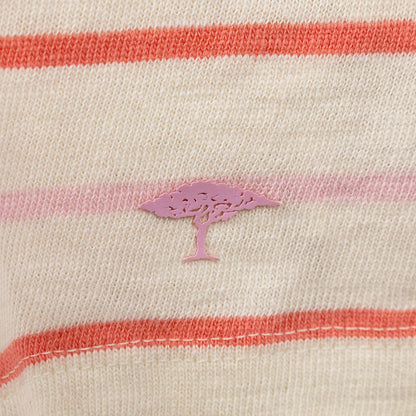 Fynch-Hatton Women's Pink & Red Striped Long Sleeve T-Shirt White