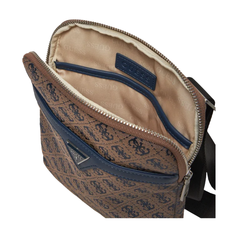Guess Men's Brown & Blue Crossbody Shoulder Bag