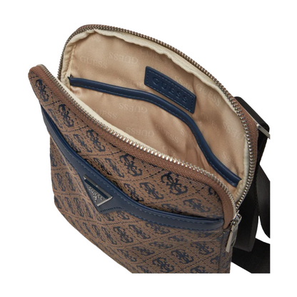 Guess Men's Brown & Blue Crossbody Shoulder Bag