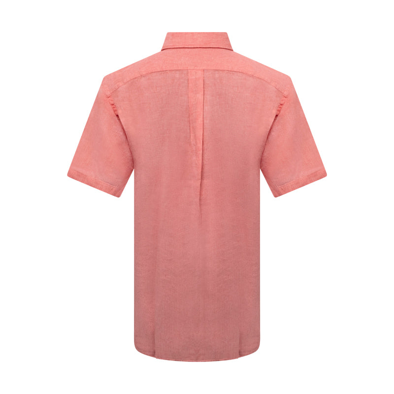 Fynch-Hatton Men's Linen Shirt Coral Medium