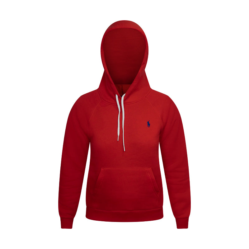 Ralph Lauren Shrunken Fit Fleece Hoodie Red Women s