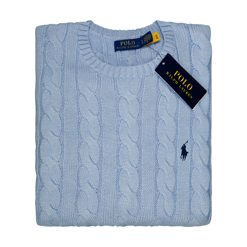 Ralph Lauren Polo Cable-Knit Cotton Jumper Blue