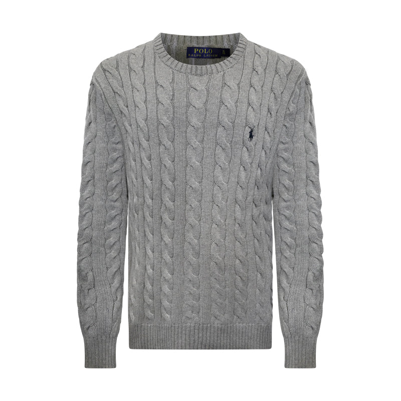Ralph Lauren Mens Classic Grey Jumper 100% Cotton