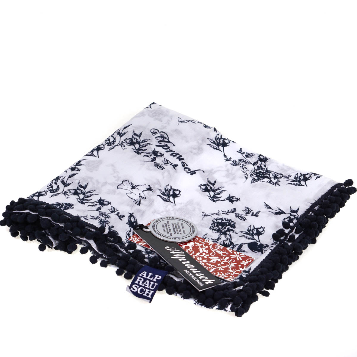 Cotton Scarf Navy & White Floral by Alprausch Floretta