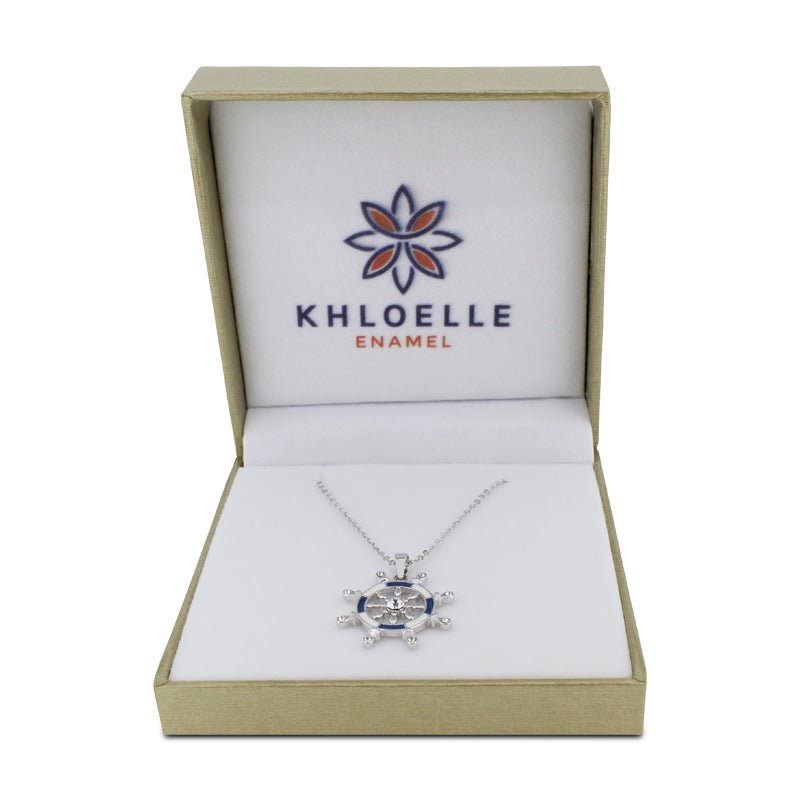 Khloelle Silver And Blue Wheel Necklace LC0070796