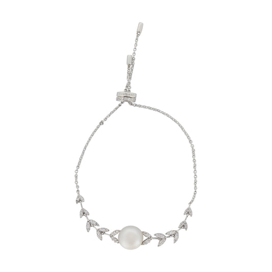 APM Monaco Sterling Silver Pearl Bracelet AB3694XPL