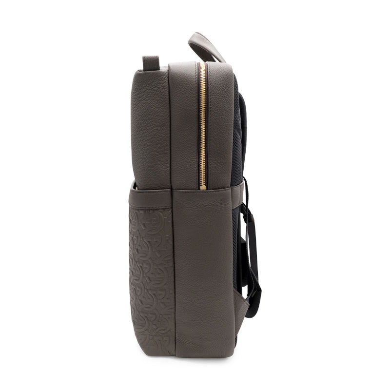 Salvatore Ferragamo Embossed Leather Backpack Brown