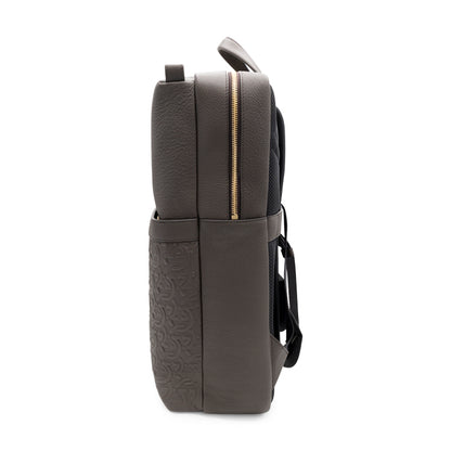 Salvatore Ferragamo Embossed Leather Backpack Brown