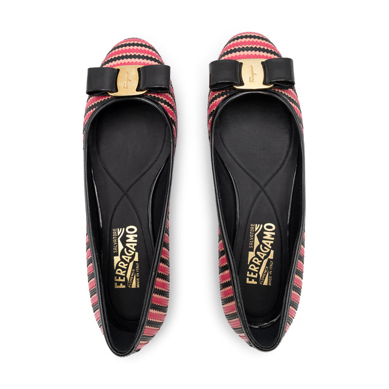 Salvatore Ferragamo Leather Varina Pink Ballet Flat Shoe Women's