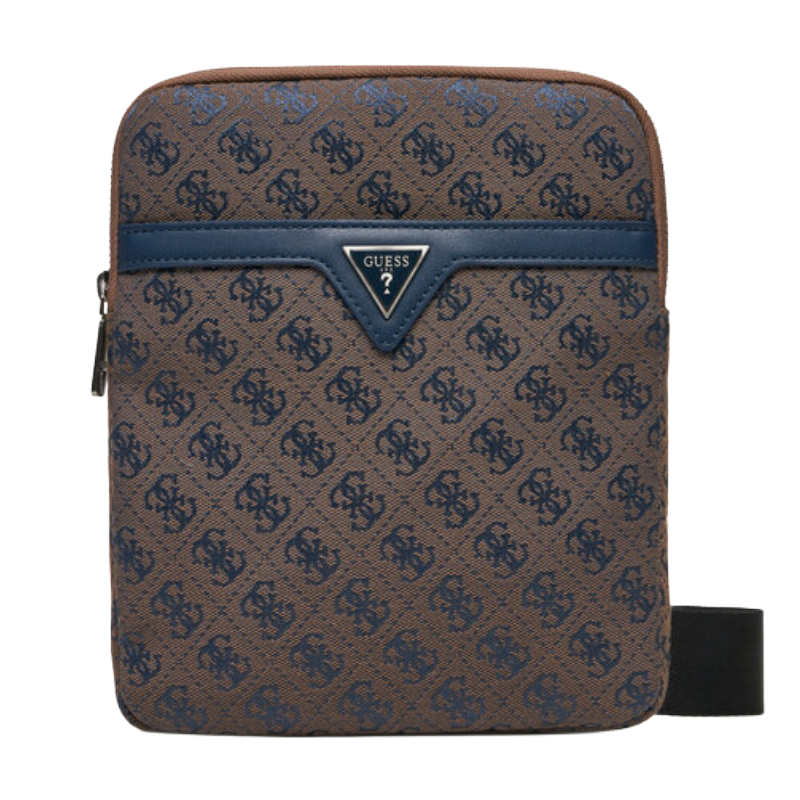 Guess Men's Brown & Blue Crossbody Shoulder Bag