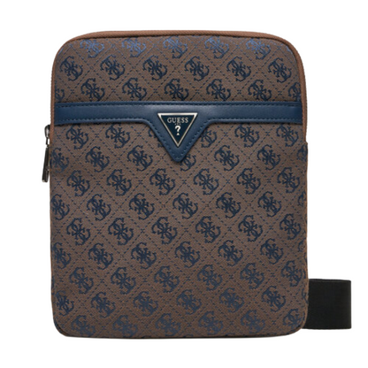 Guess Men's Brown & Blue Crossbody Shoulder Bag