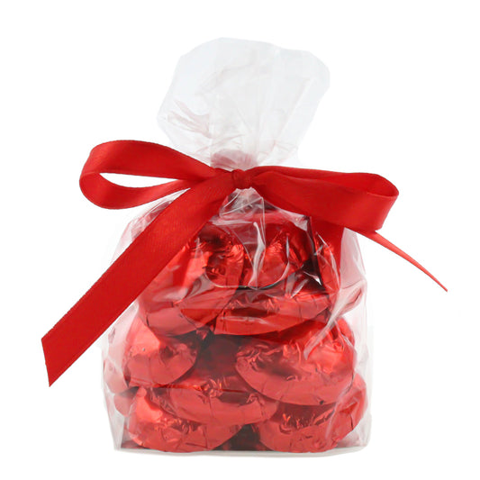 Luxury Solid Milk Chocolate Hearts 20 Red Foil