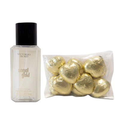 Victoria's Secret Angel Gold Mist 75ml & 10 Swiss Chocolate Hearts Set