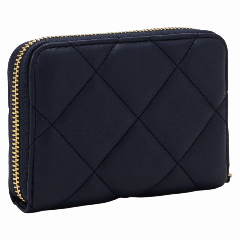 Mario Valentino Quilted Wallet Medium Dark Blue Women's