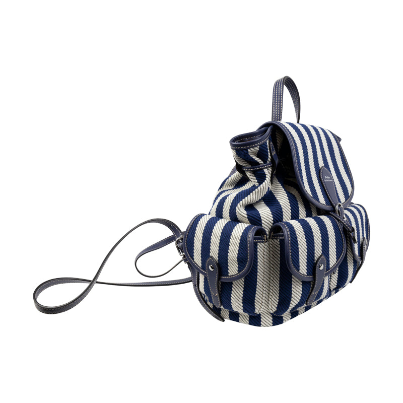 Ralph Lauren Polo Canvas Backpack Striped Navy & White