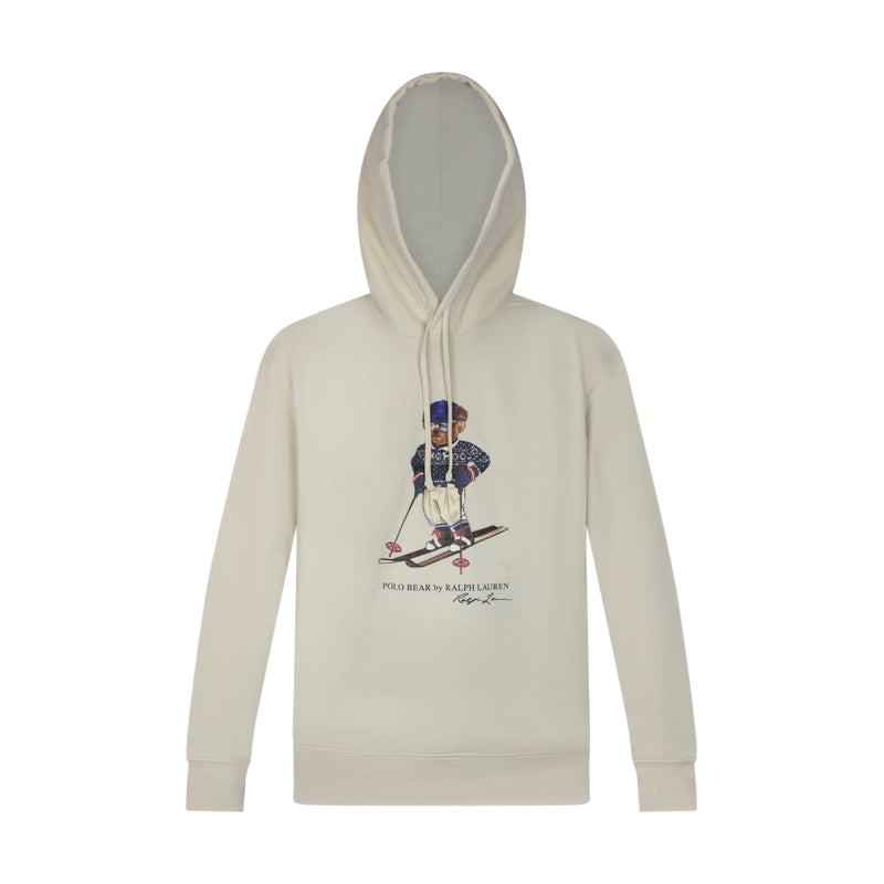 Ralph Lauren Ski Polo Bear Fleece Hoodie Cream