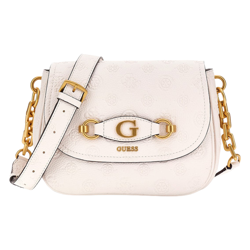 Guess Izzy Peony Stone White Logo Crossbody Bag